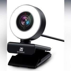 Webcam with Ring Light & Microphone for streaming